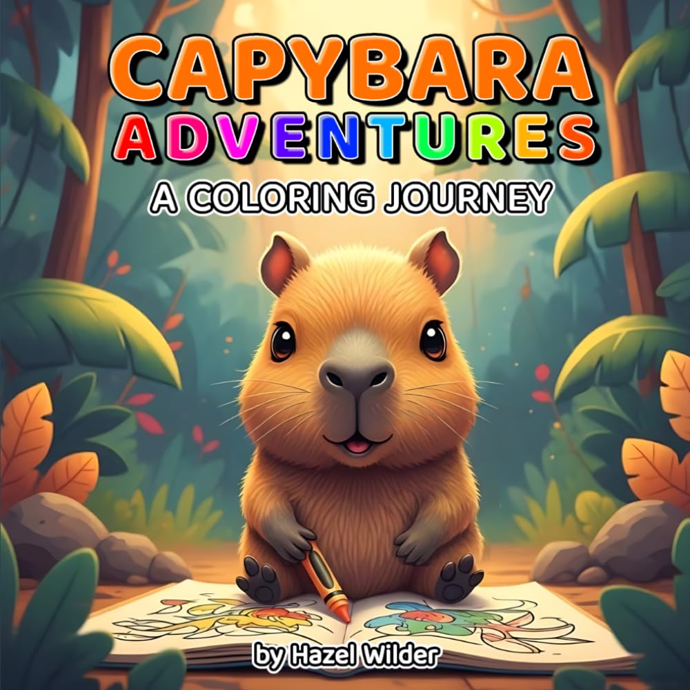 Capybara Adventures: A Coloring Journey: Cute Capybara Coloring Book for Kids, Teens, and Animal Lovers