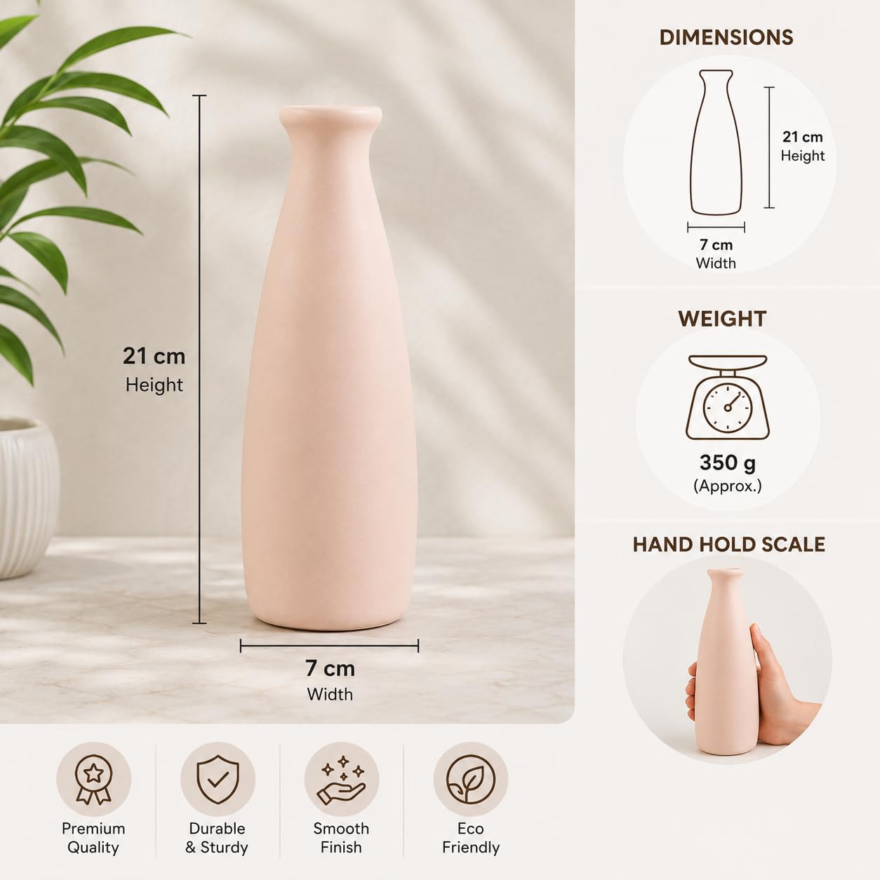 Slim Ceramic Flower Vase - Modern Decor -2 Slim Ceramic Flower Vase - Modern Decor -2