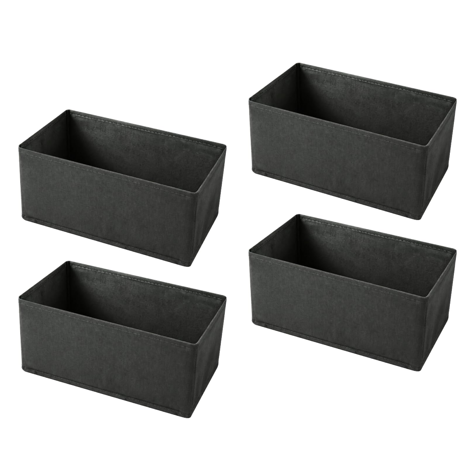 4 Pcs Drawer Organiser Clothes, Drawer Dividers for Clothes, Non-woven Fabric Wardrobe Organiser Boxes, Foldable Draw Cubes for Bedroom Drawers Underwear Socks Bras(Grey, Large, 11x11x4.72 in)