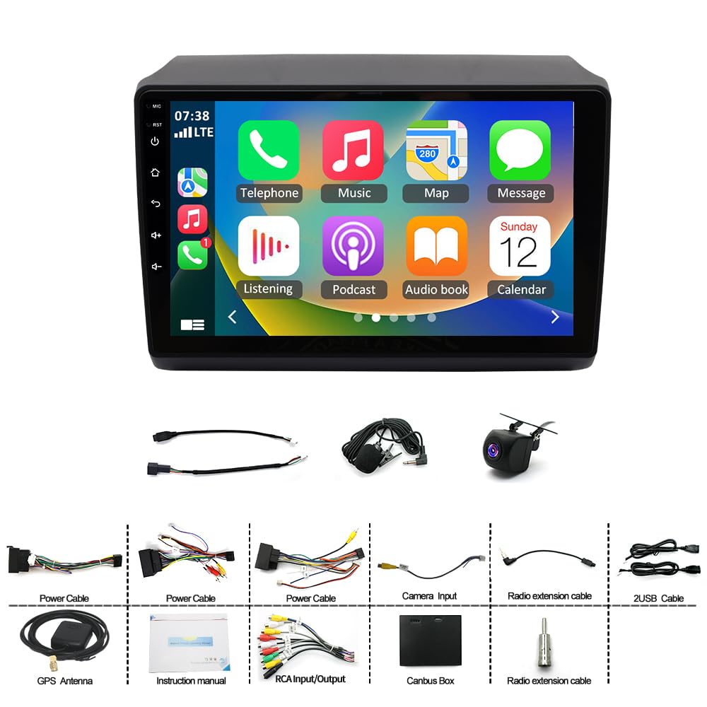 4+64GB Autoradio Navigationsgeräte für FIAT Ducato/Citroen Jumper/Peugeot Boxer 2011-2023 9 Zoll mit Touchscreen 2din Auto Radio Wireless Carplay Android Auto Bluetooth Navi GPS WiFi FM RDS SWC DSP