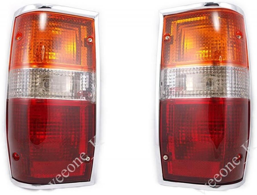 Aftermarket Parts K1AutoParts 1 Pair Chrome Rear Taillights Tail Light Lamps For Mitsubishi L200 Cyclone Pickup/Mitsubishi Mighty Max Pickup 1987-1996