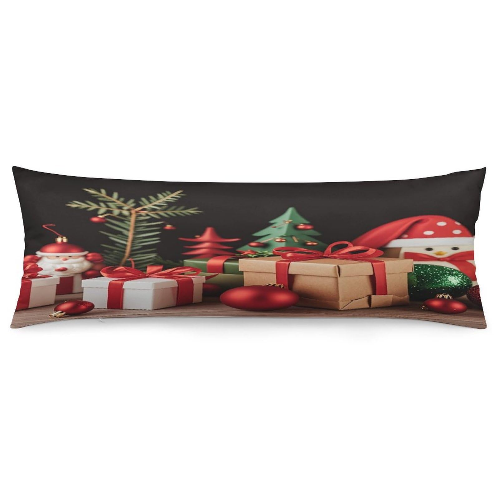 Xmas Decoration Body Pillowcase Soft Breathable Full Long Pillow Cover 20x54 Inches Polyester Pillow Case with Hidden Zipper Closure for Bedroom Home Decorations
