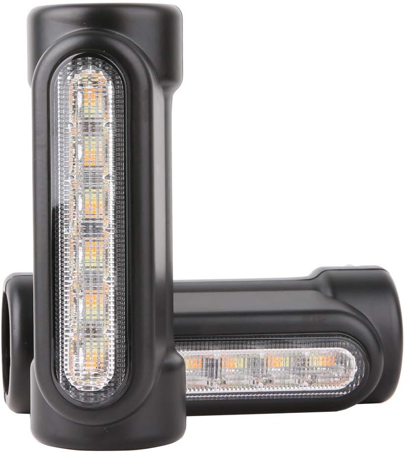 TRUCKMALL Motorcycle Highway Bar Driving Led Lights Amber Turn Signal for Motorcycle with 1-1/4 inches Crash Bars for Touring Bikes Street Glide Road Glide Low Rider Black