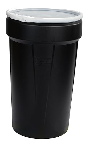 Miniatura 94 de Eagle Tambor de plástico de 55 galones con tapa, cerradura de palanca de metal, 39.1 x 23.8 pulgadas, paquete de laboratorio de cabeza abierta hecho