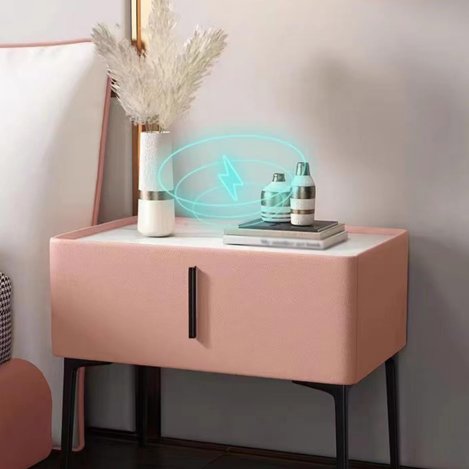 Table de chevet pour station de recharge pour une chambre à coucher moderne et cosy