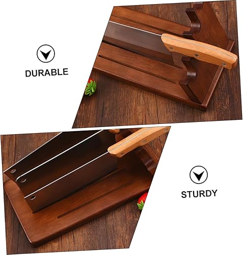 Miniatura 5 de KICHOUSE Estante organizador de tijeras, 1 unidad, soporte de madera maciza, bloque universal, soporte de cocina, cortador de almacenamiento,