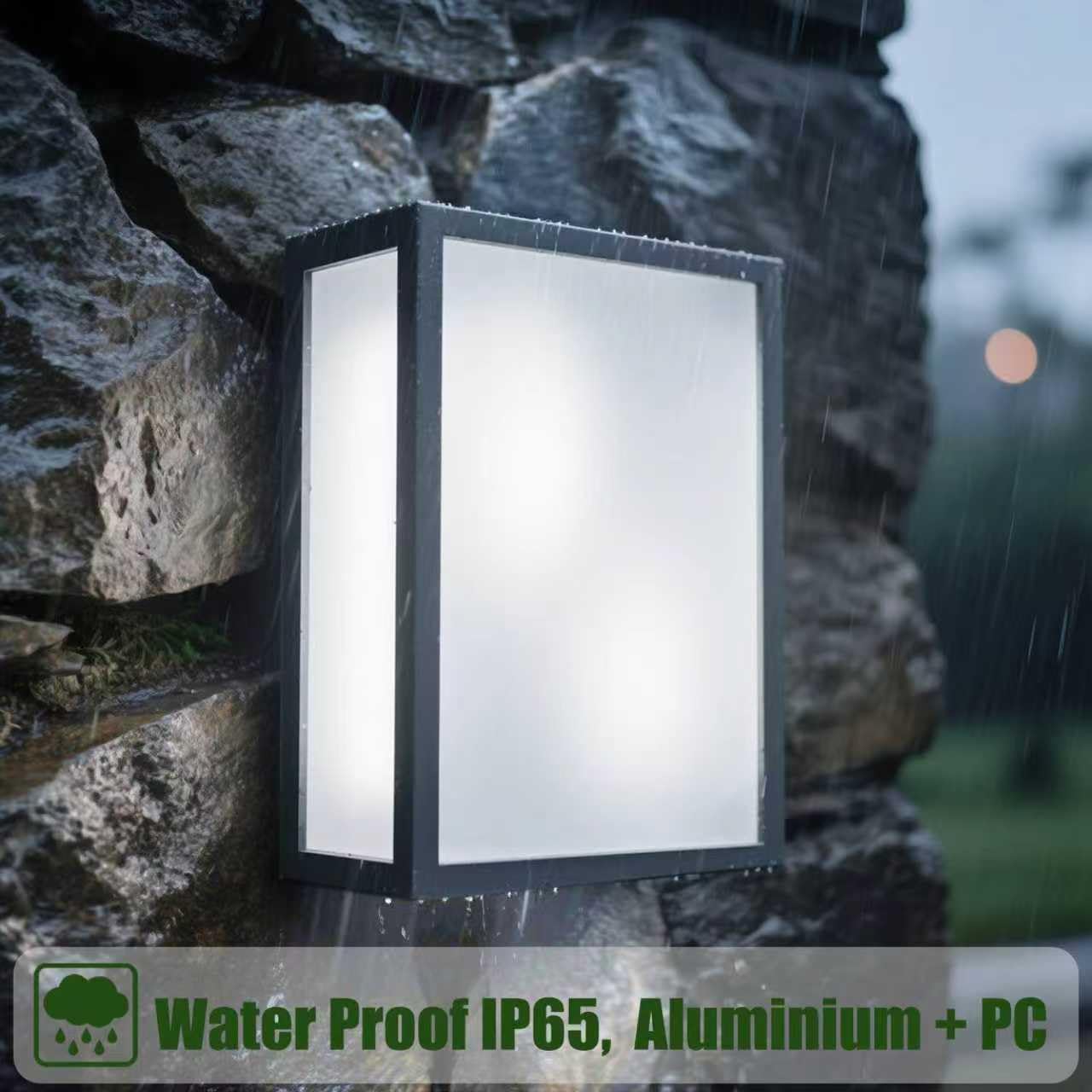 EBION Applique Da Esterno E27, Lampada Da parete Esterno Moderno Alluminio, IP65 Impermeabile Quadrata lampada da giardino, Antracite, Lampadina Non Inclusa