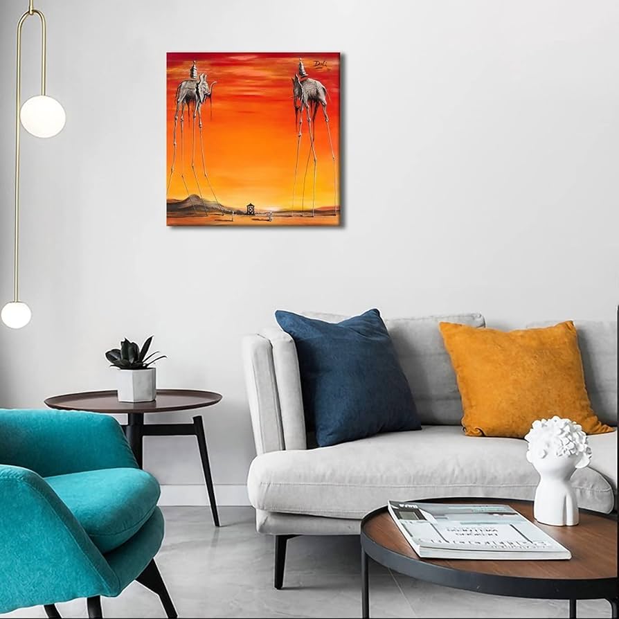 Amazon.co.jp: サルバドール・ダリ有名な作品（象の芸術）アート