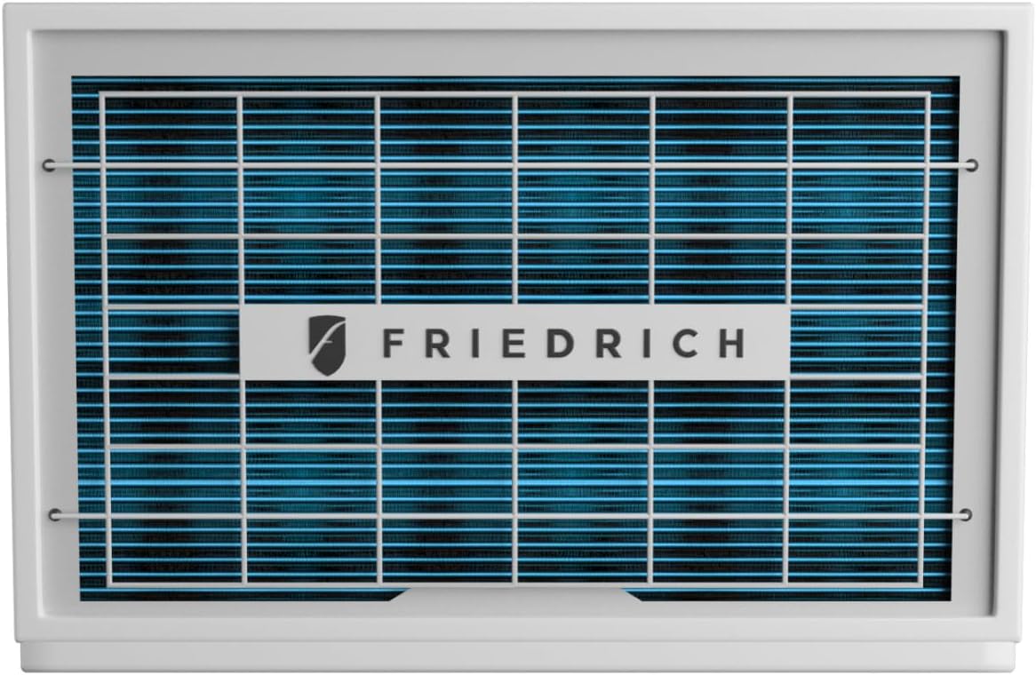 Rear view of the Friedrich Uni-Fit air conditioner, showing the filter area