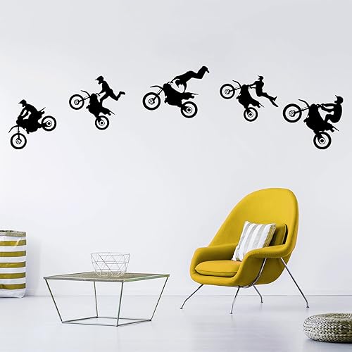 Miniatura 4 de Calcomanías de motocross, calcomanías de pared para motocicleta, calcomanías de pared para sala de estar, dormitorio, decoración de habitación de