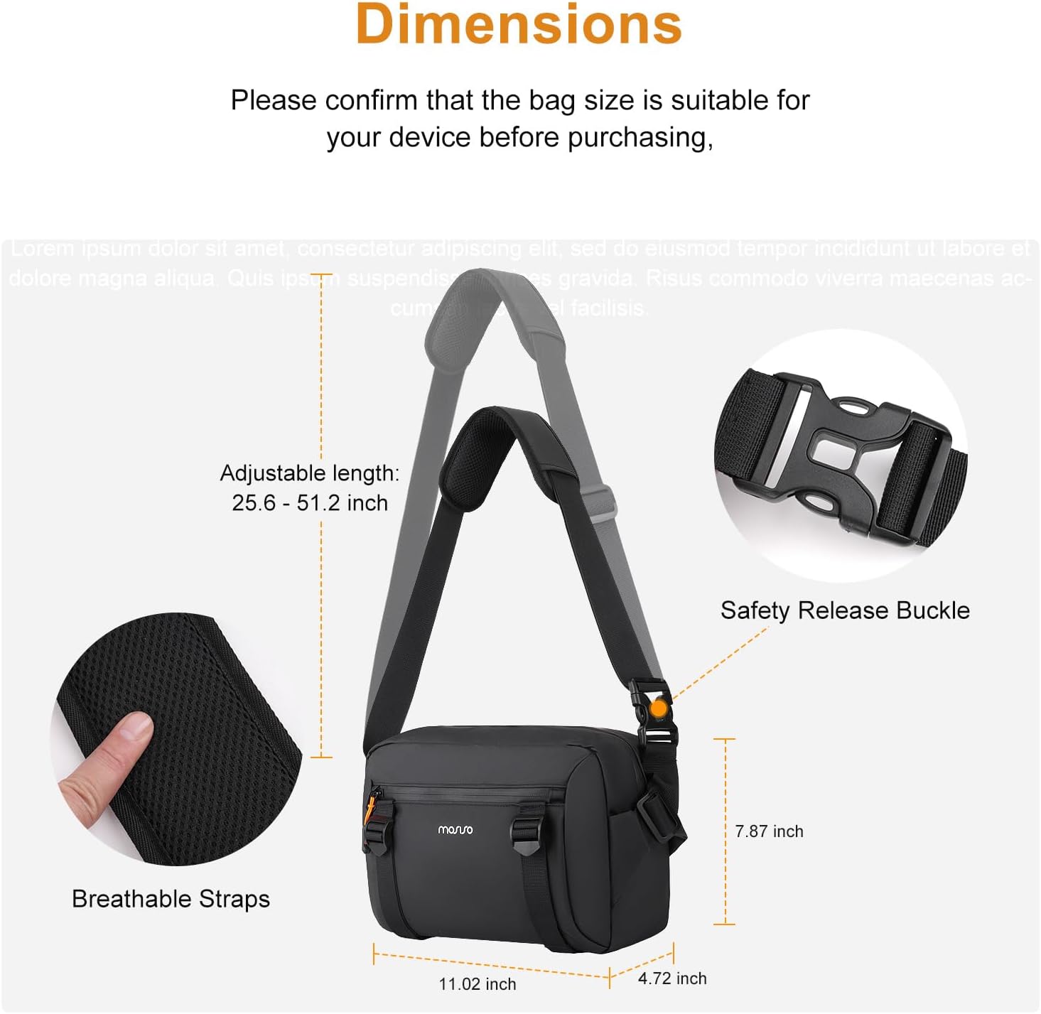 MOSISO Camera Sling Bag, Crossbody Camera Bag for Photographers, Waterproof Camera Shoulder Bags for DSLR/SLR/Mirrorless Cameras, Portable Padded Camera Bag with Front Tripod Holder&Rain Cover, Black