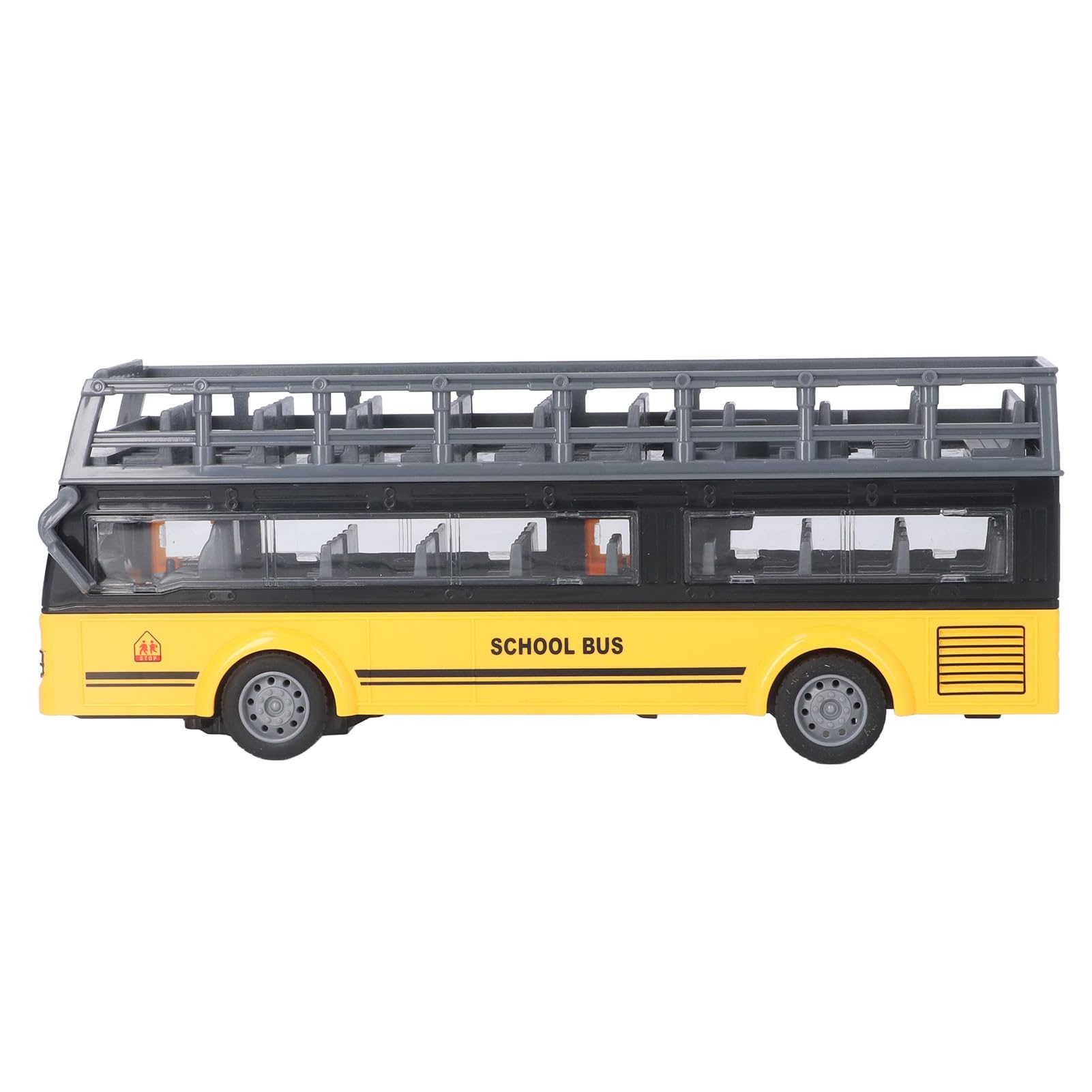Syrisora Autobús RC, Juguete de Dos Pisos con Control Remoto con Diseño Anticolisión y Palanca Hidráulica, para Edades de 3 Años en Adelante (Autobús Escolar QH204 7)