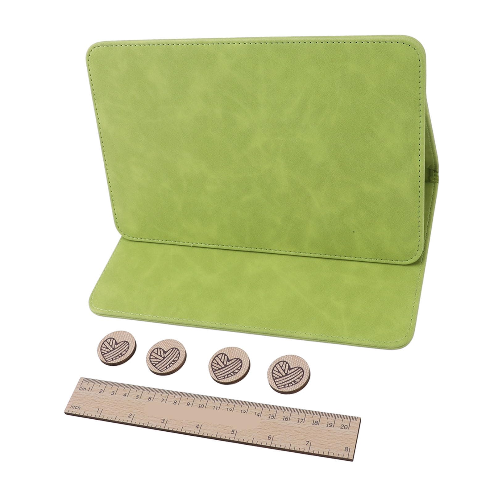 Support de tableau - Outil de tricot pliable - Bandes magnétiques double face en caoutchouc avec disques circulaires et règle - Accessoires artistiques portables pour usage domestique (vert rétro)