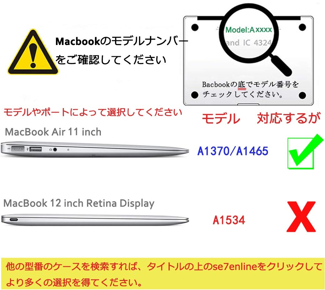 Amazon.co.jp: Se7enline 互換品 MacBook Air 11インチ 透明·クリア
