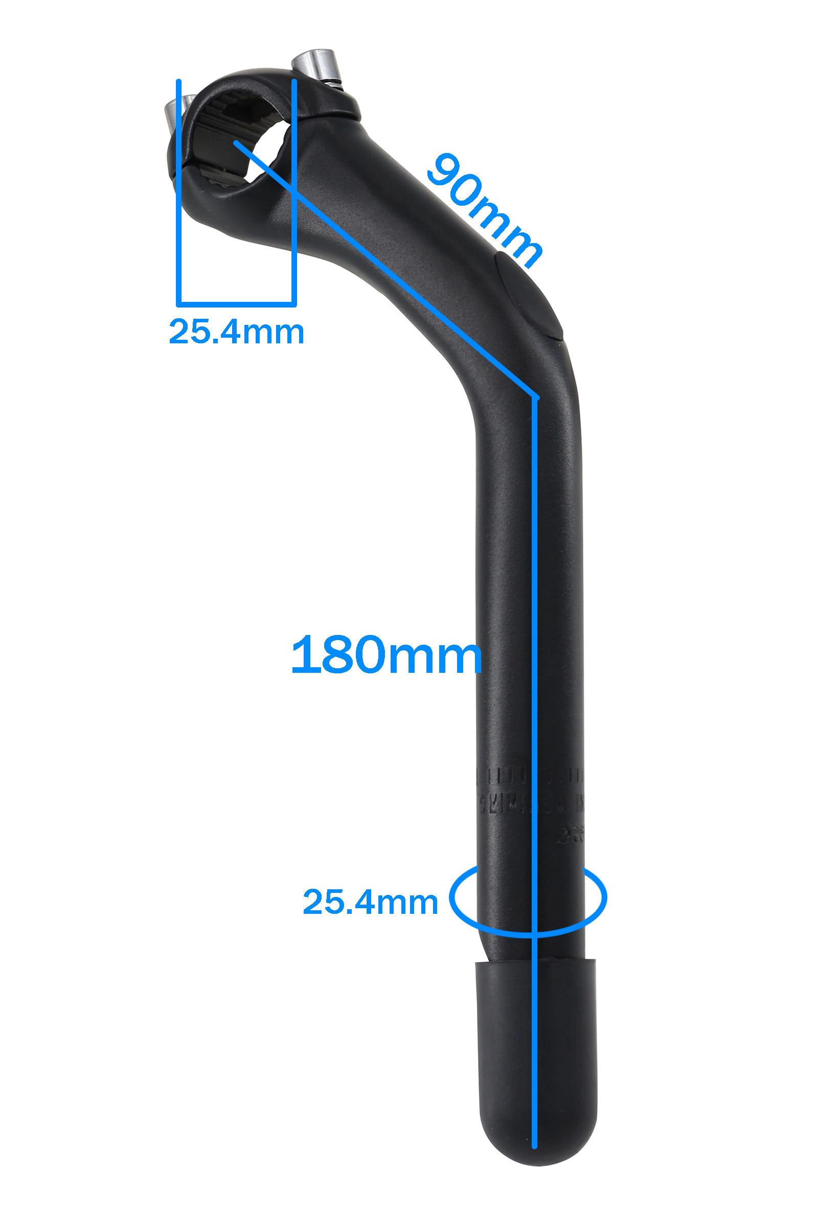 Potence de vélo en alliage d'aluminium - Longueur : 180 mm - Diamètre : 25,4 mm - Convient à la plupart des VTT, vélos de route, BMX