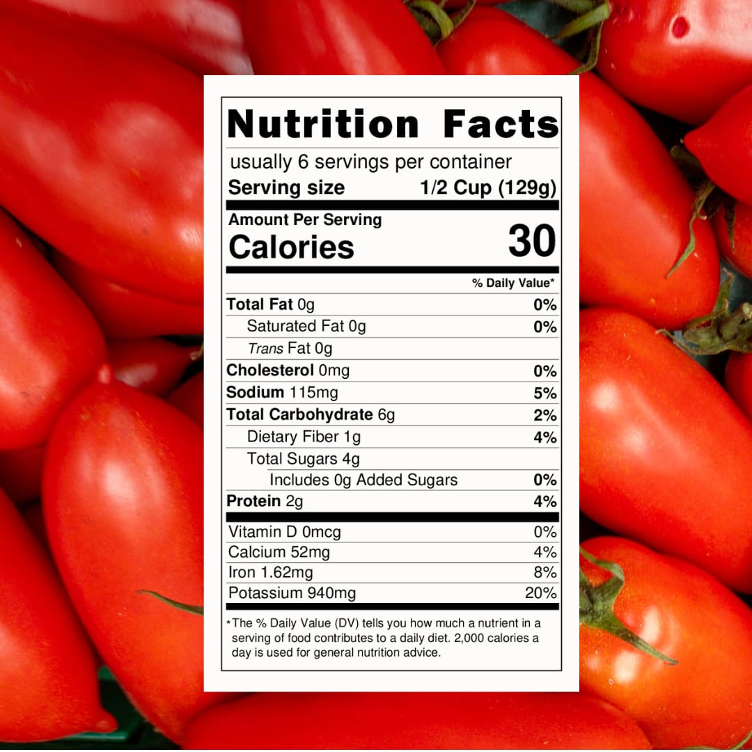 La San Marzano Large Can, Peeled Plum Tomatoes in Puree with Basil Leaf, 106 oz (#10 Can), Premium Quality, 100% Product of Italy, Authentic Italian Flavor
