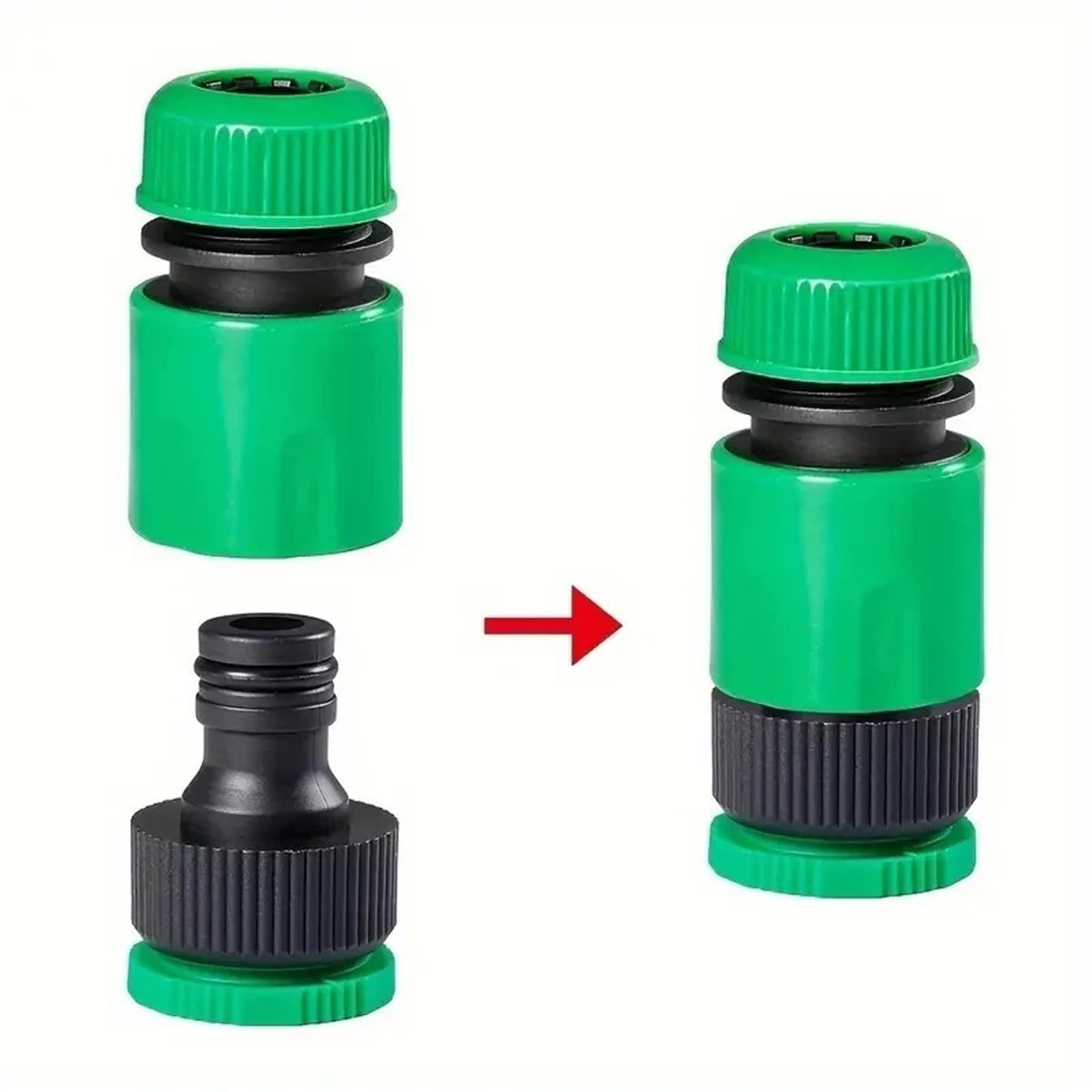 Set di adattatori di accoppiamento ABS con connettore rapido for Tubo da Giardino Doppio Maschio da 1/2".