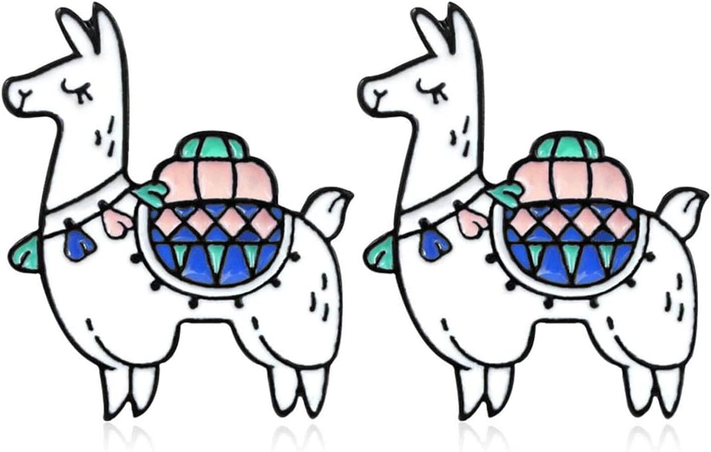 Adventure Alpaca Lapel Pin 2 Piece Set Desert Camel Enamel Brooch Pins Denim Jacket Collar Bag Backpack Badges Gifts