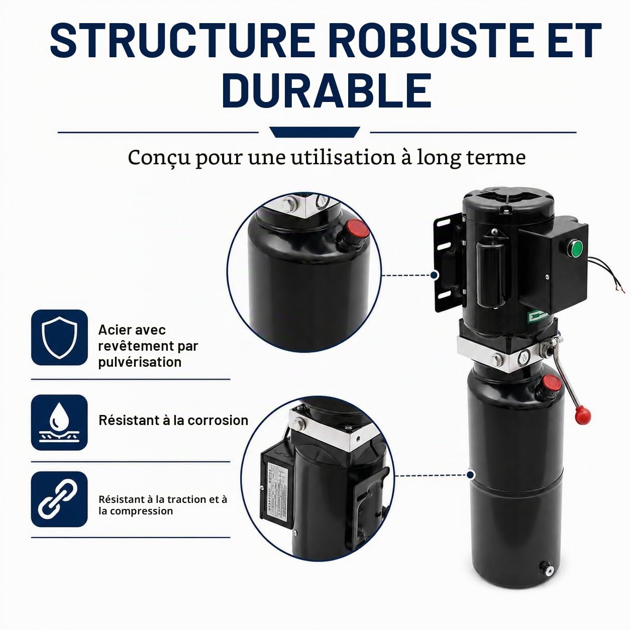 Pompe hydraulique - 10 l - Groupe hydraulique - 2200 W - 220 V - Pompe hydraulique à action simple - Pour ascenseurs, chariots élévateurs, etc