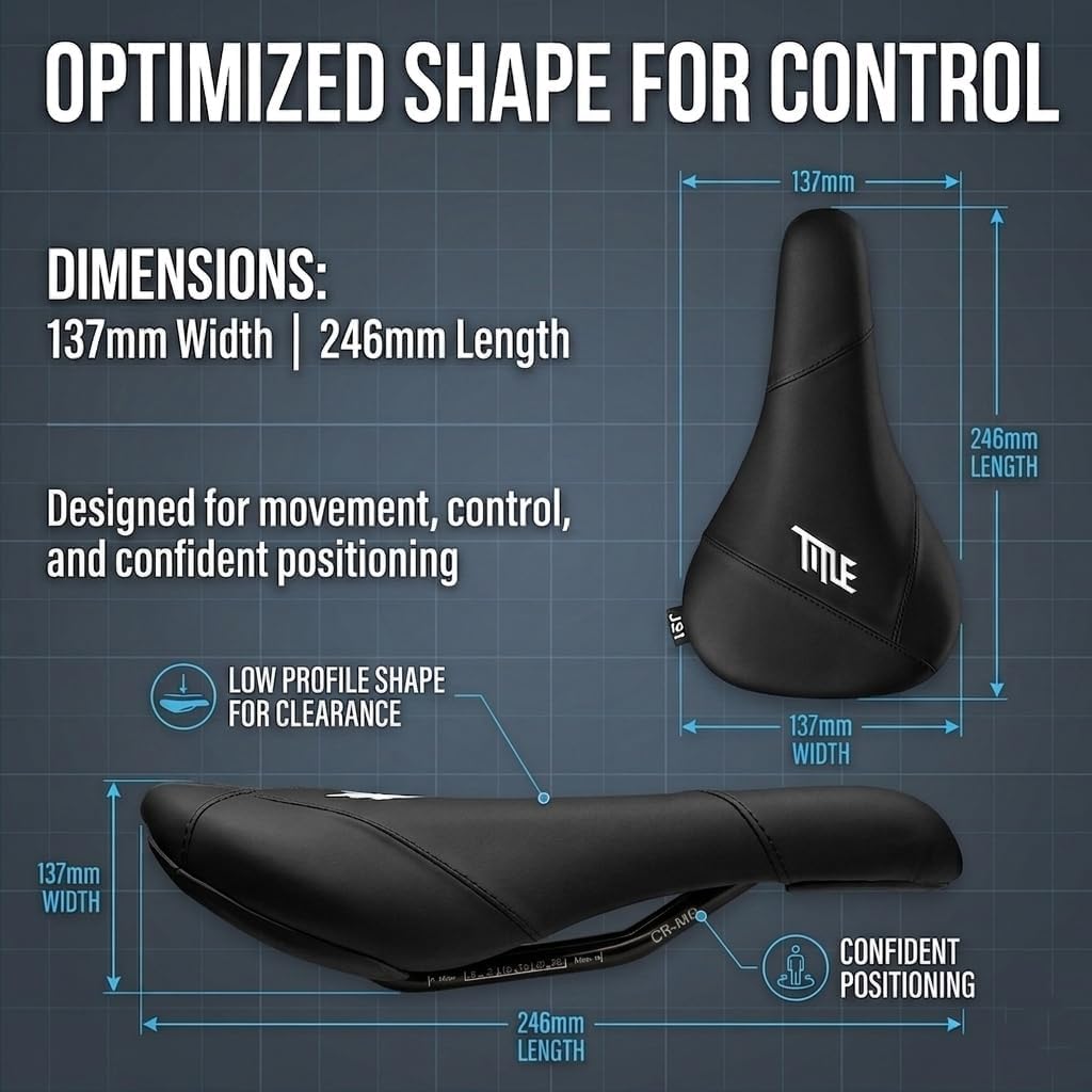 Title MTB JS1 Bike Saddle - High-Performance Mountain Bike Seat for Dirt Jump, Downhill, Skatepark, Street, BMX - Lightweight Comfortable Bicycle Saddle for Men and Women