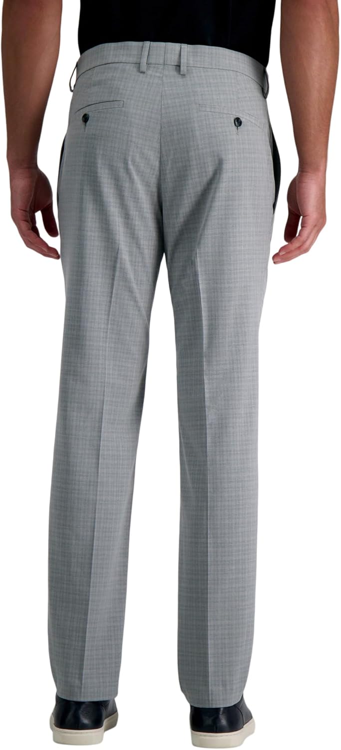 Kenneth Cole Reaction Men's Stretch Mini Plaid Slim Fit Flat Front Dress Pant Pants, Grey, 30 x 32 - Image 3