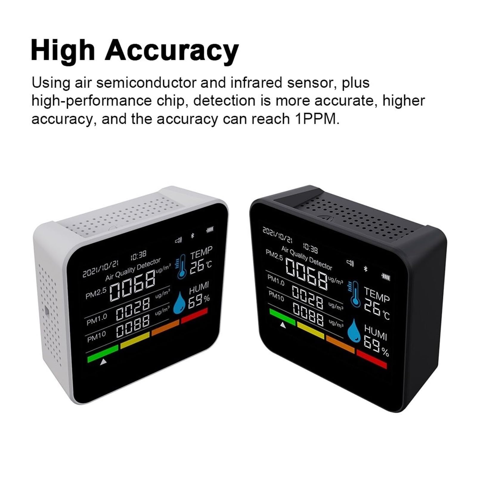 9in1 Misuratore di qualità 'aria CO2 Rilevatore anidride carbonica TVOC HCHO PM2.5 PM1.0 PM10 Tester umidità della temperatura Per cucina e camper