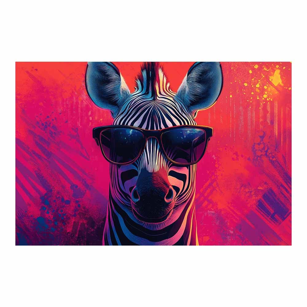 Poster zèbre rouge pour dynamiser un mur blanc triste - 8