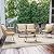 YITAHOME Patio Furniture Wicker Outdoor Bistro Set, 4-Piece All Weather Patio Furniture Rattan Conversation Loveseat Sets for Backyard, Balcony and Deck, Light Brown+Beige