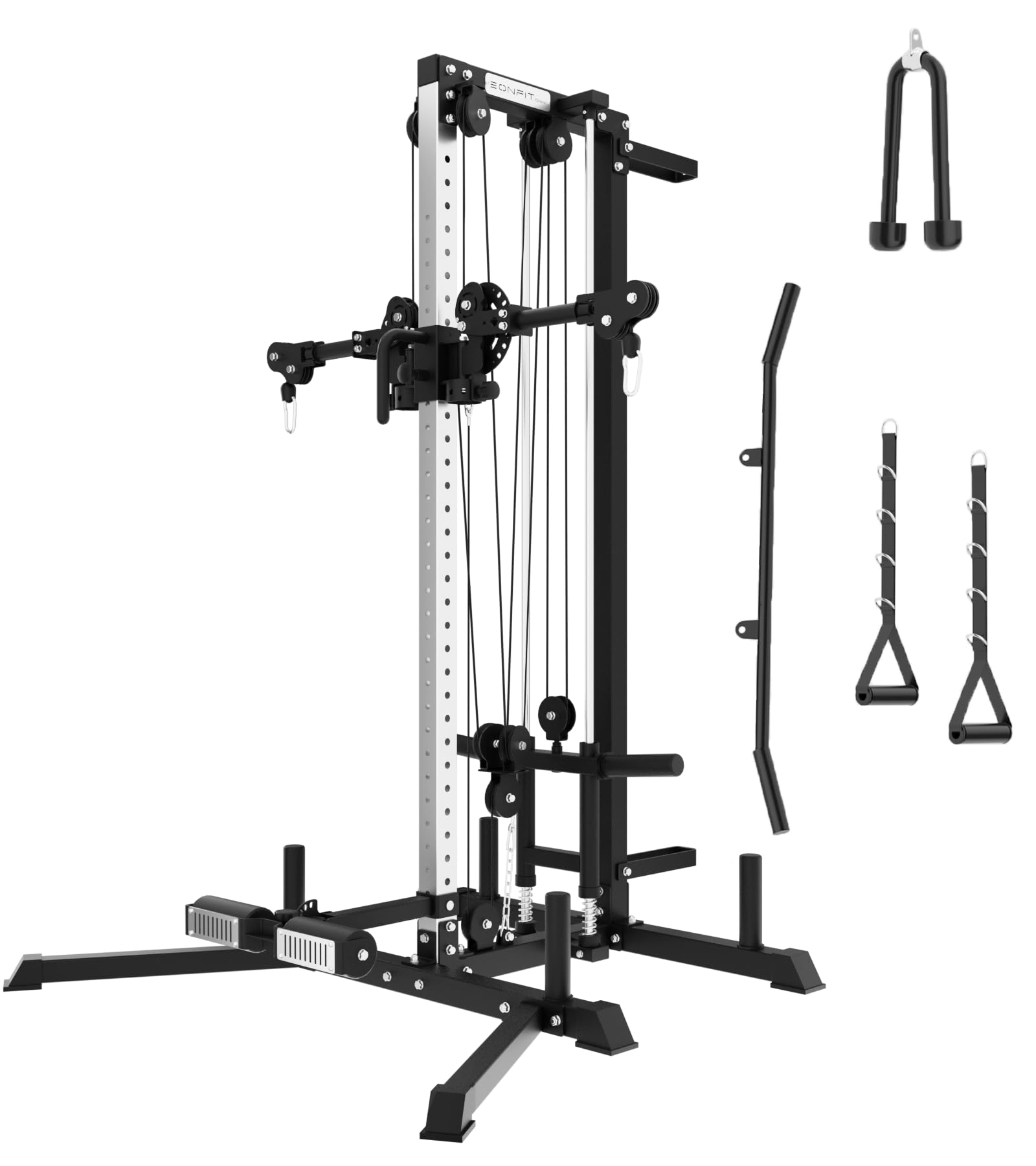 EONFIT E1 Cable Machine Home Gym, Functional Trainer Cable Crossover LAT Pulldown Machine Workout Station Wall Mount 33 Heights with 3D Free Motion Arms