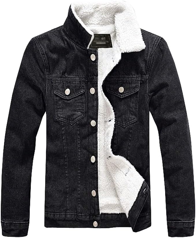 Fleece Denim Jacket Fur Jean Coat 