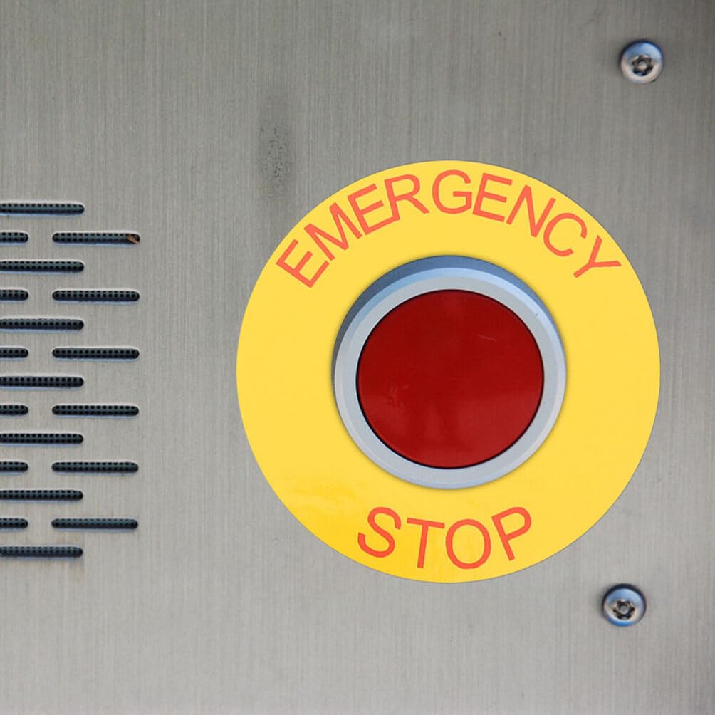 Gatuida 10 Pegatinas de Parada de Emergencia Señal de Seguridad Eléctrica Adhesión Fuerte