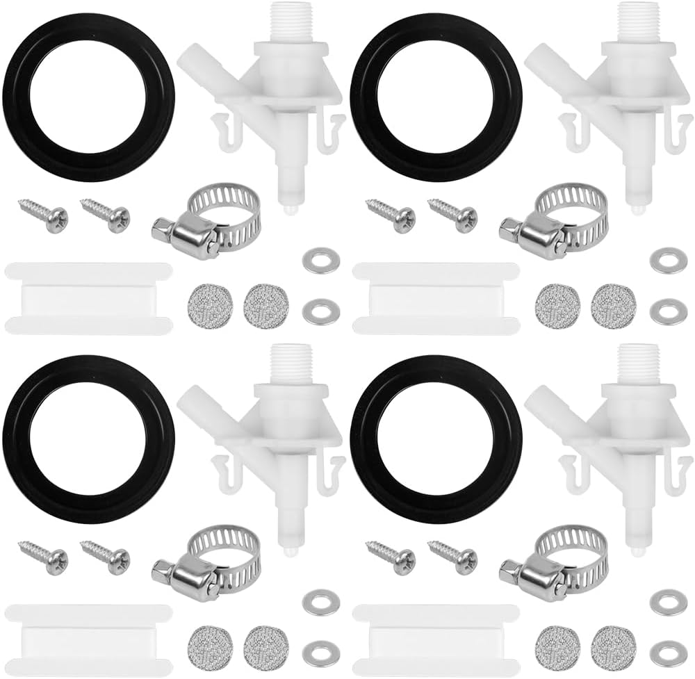 4 PACK 385311641 RV toilet valve kit Fits for Dometic 300|301|310|311|320 |321 Pedal-Flush Toilets Leakage Resistance RV Toilet Parts With Flush Ball Seal