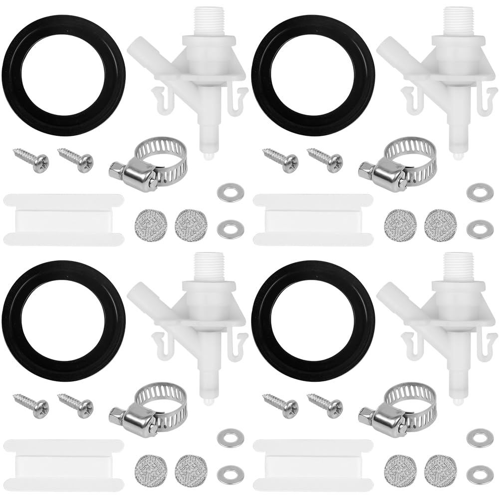 4 PACK 385311641 RV toilet valve kit Fits for Dometic 300|301|310|311|320 |321 Pedal-Flush Toilets Leakage Resistance RV Toilet Parts With Flush Ball Seal