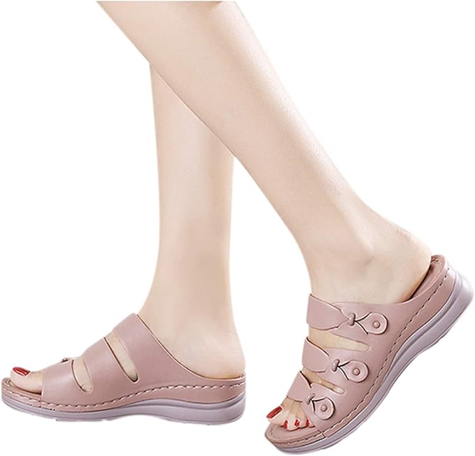 Amazon.com: Caopixxzful Flat Sandal Women Slip On Clip Toe Flip Flops Ankle Strap Velcro 