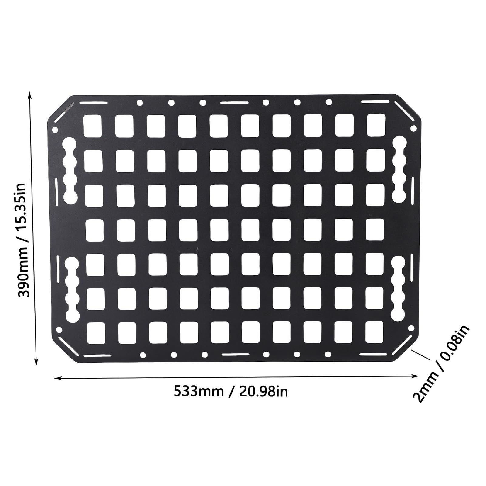 Panel Molle do łóżka Ciężarówki, Aluminiowy Wielofunkcyjny Panel do Przechowywania Torów L z Akcesoriami do Szybkiego Przechowywania, do Garażu Samochodowego SUV Typu Pickup RV