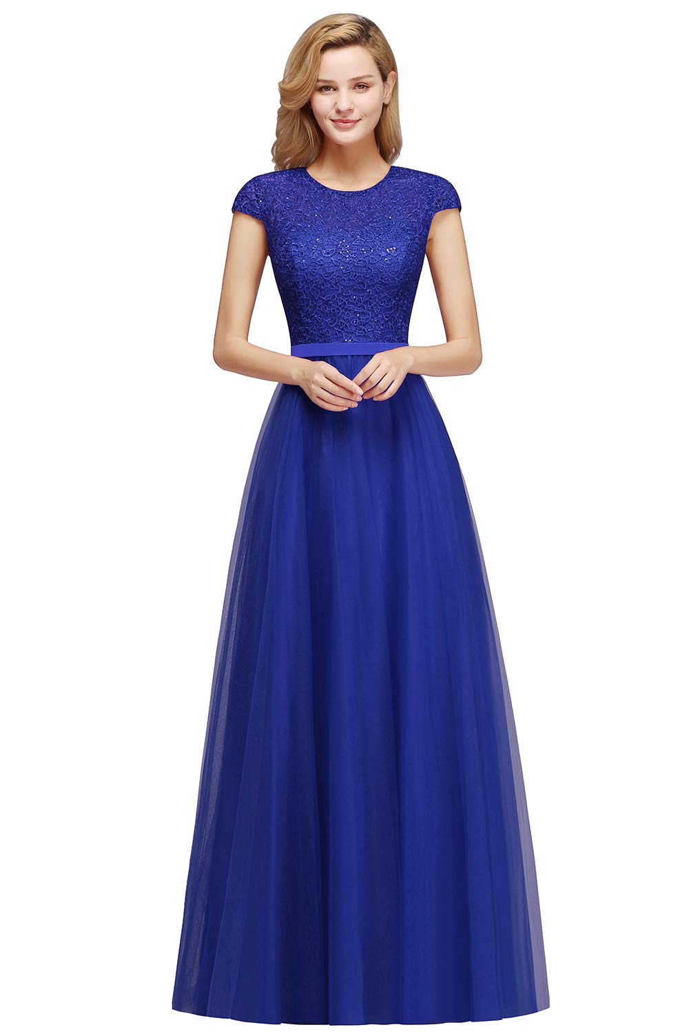 BABYONLINE D.R.E.S.S.Robe Cocktail Femme Mariage Col Rond sans Manches en Tulle pour Bal Soirée Robe élégante