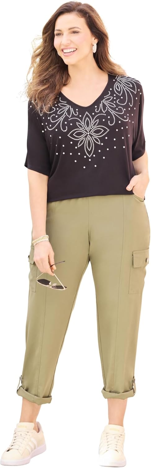 Catherines Women's Plus Size Embellished Dolman Tunic