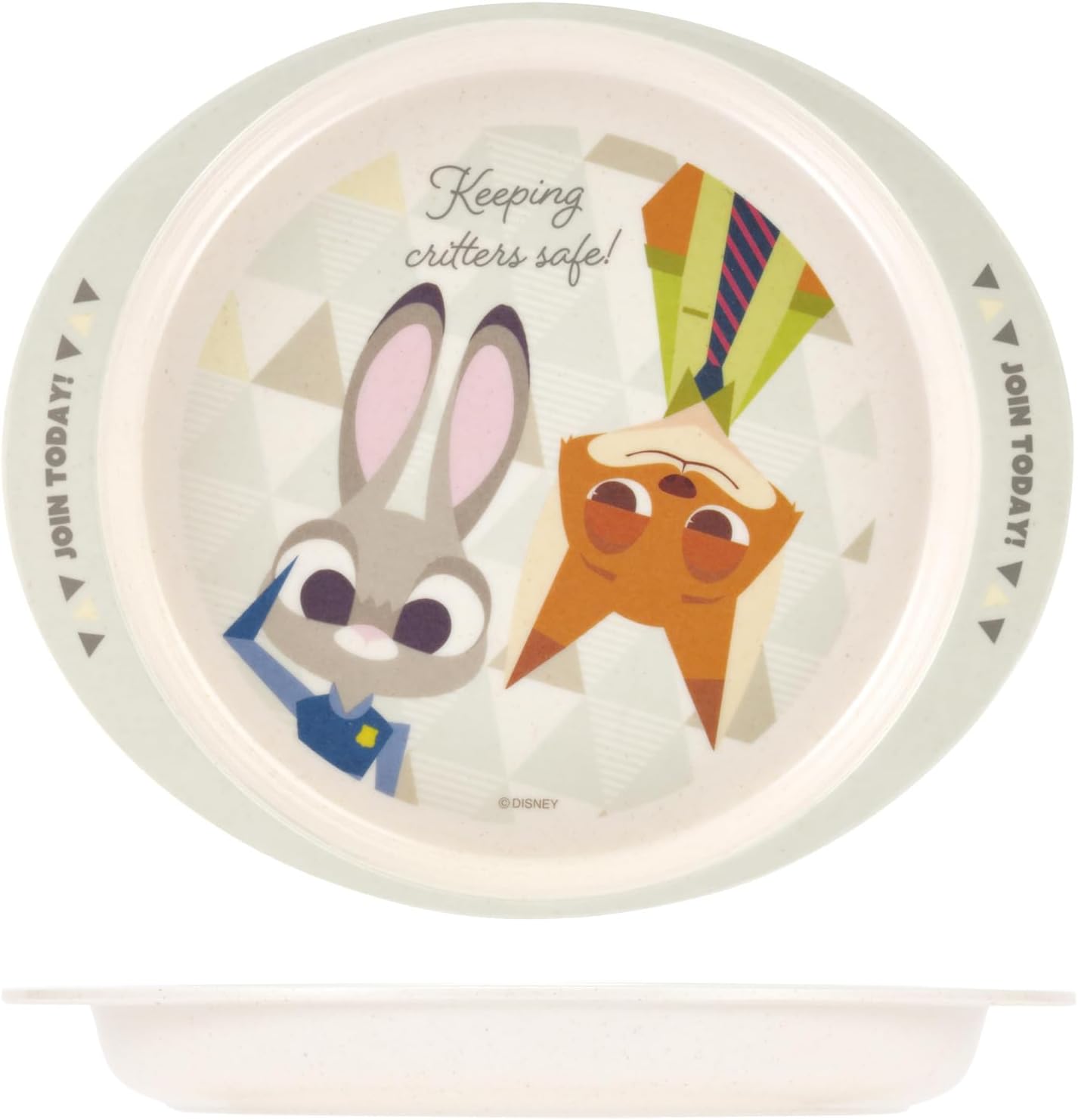 Skater M36B-A Melamine Lunch Plate, Bamboo Fiber Dish, 11.8 fl oz (350 ml), Dishwasher Safe, Disney Zootopia