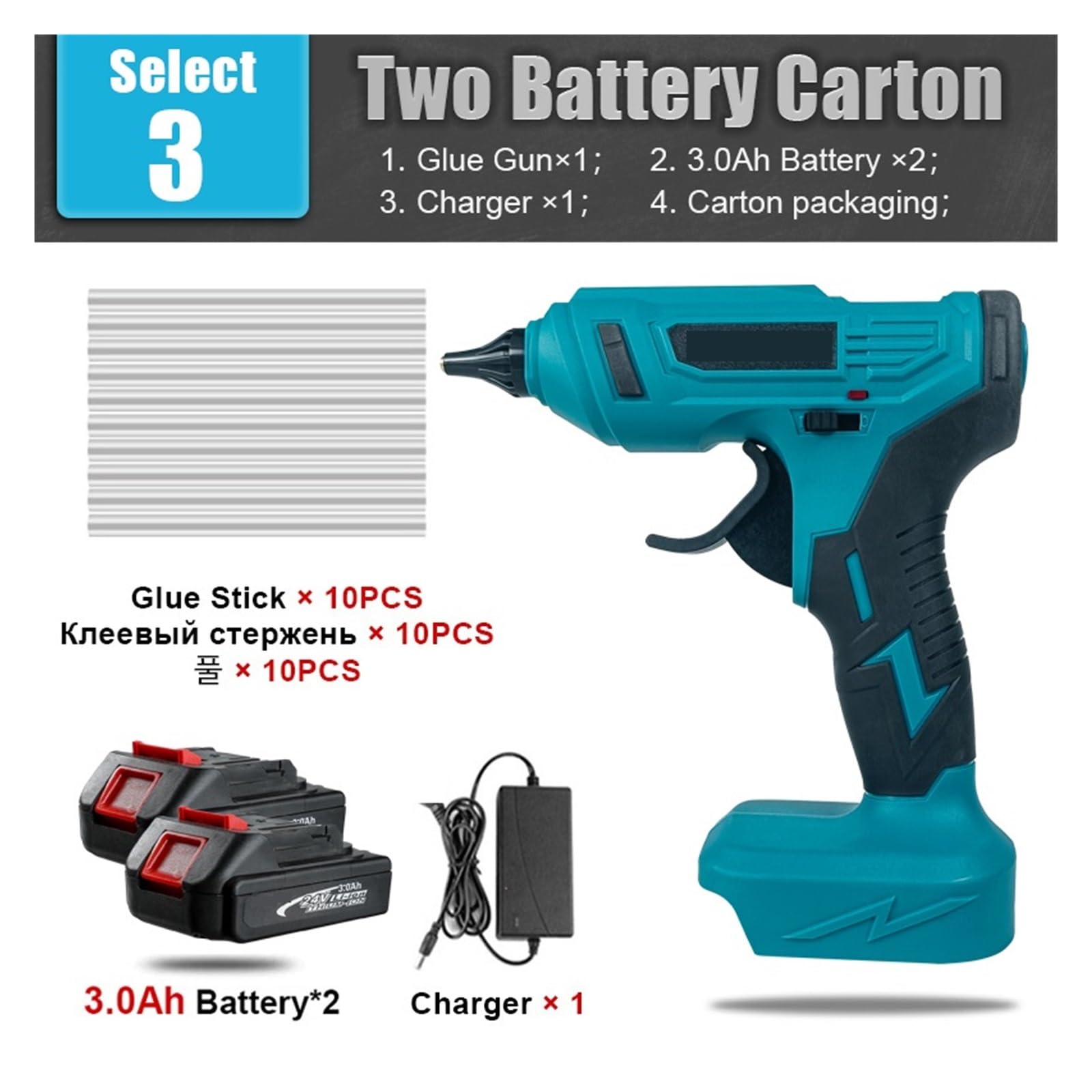 Elektryczny Pistolet Do Klejenia Na Gorąco Akumulatora 18V Bezprzewodowy Chwytak Kleju 11mm Klej W Sztyfcie Wiatrówka Spawania Szybkie Nagrzewanie(C)
