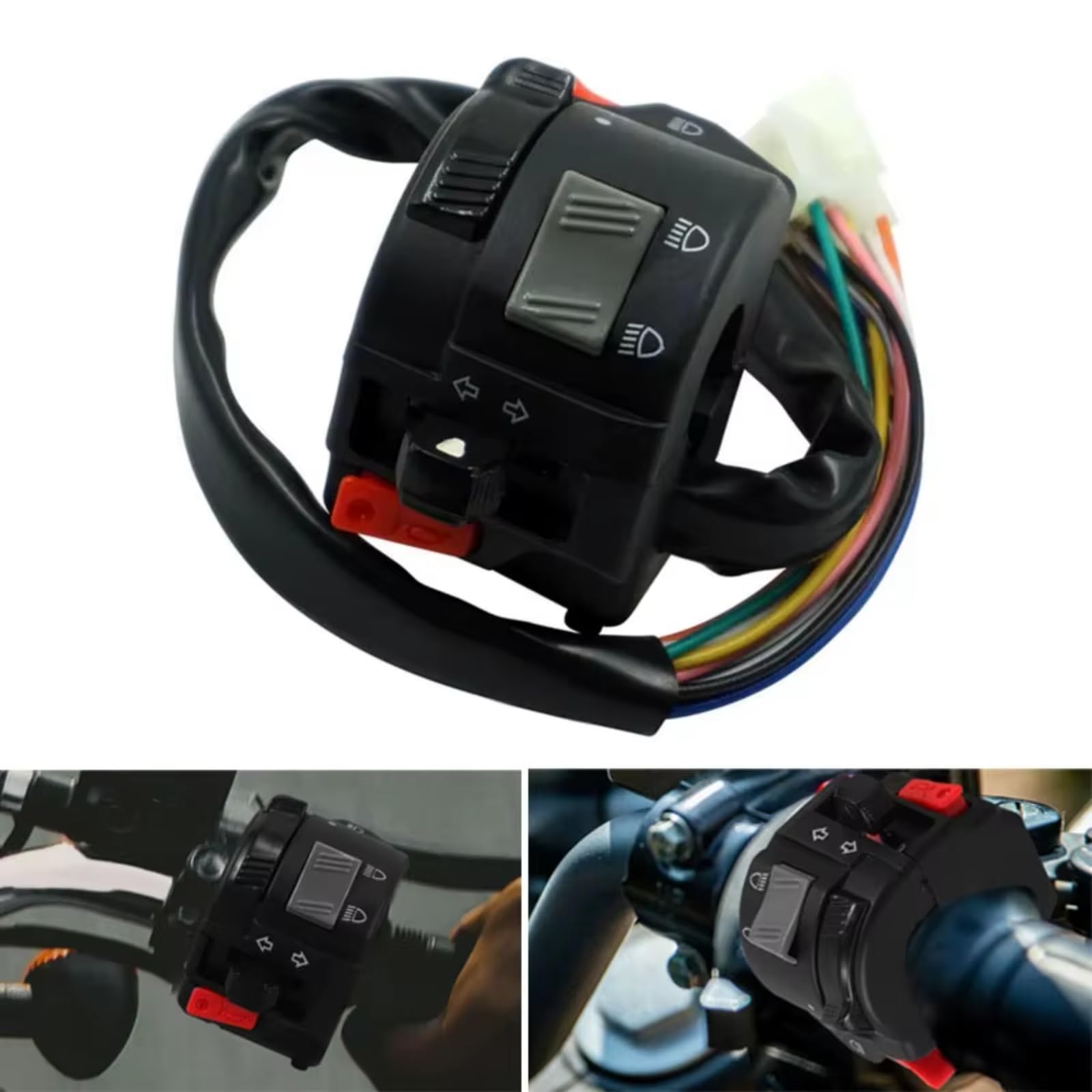 Controllo Manubrio Interruttore Moto Da 2,2cm Per Accessori Scooter Gruppo Interruttore Di Controllo Manubrio Sinistro Con Foro Universale Manubrio Kill Interruttore