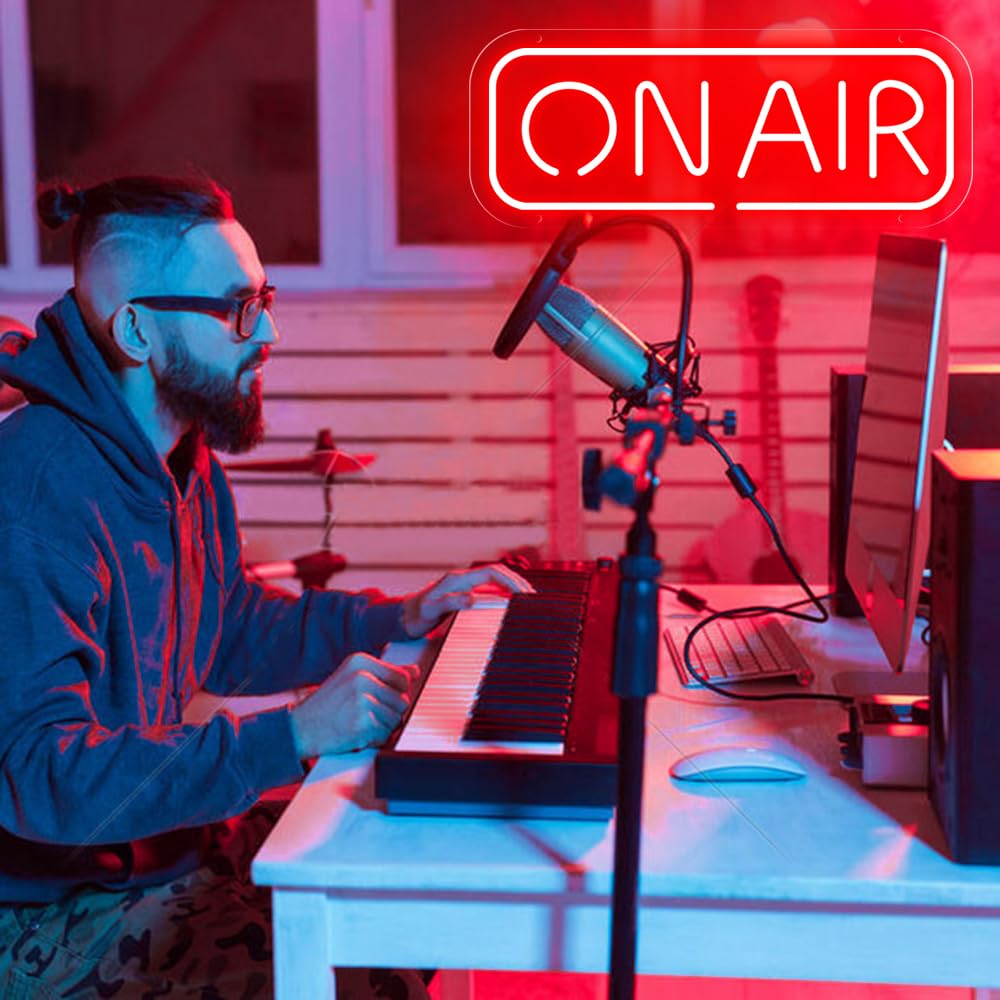 On Air Neon Sign, LED Studio Live Decorative Lights Red Neon Light Sign for Twitch Tiktok, Youtube Streamers/Gamers - Image 2