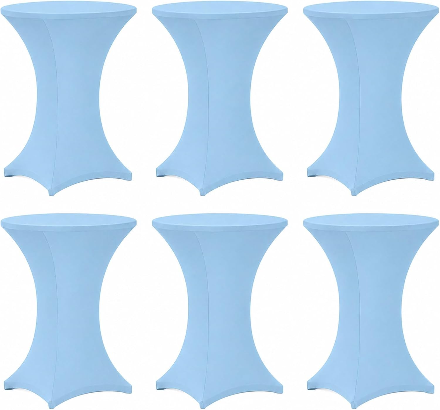 Cocktail Table Covers - 6 Pack 32x43 Inch Table Cloth - Light Blue