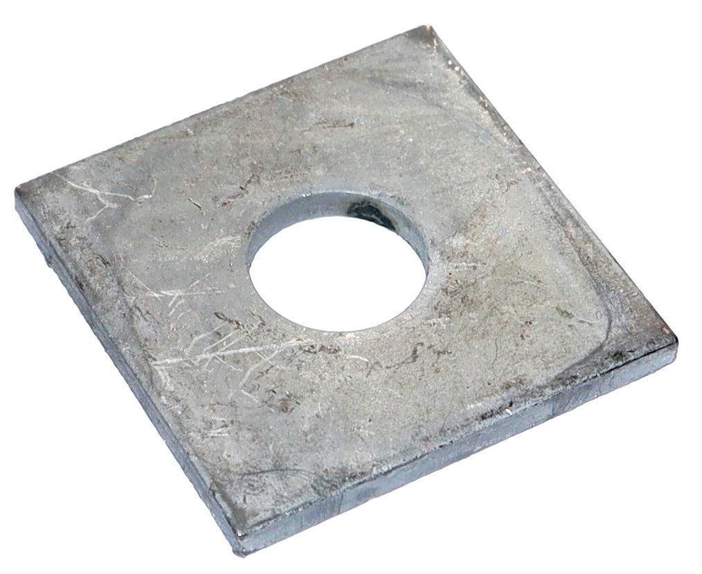 DIN 436 - Arandela cuadrada con orificio 22 M20 de acero galvanizado en caliente, número de piezas 25 arandelas cuadradas para construcciones de madera