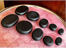 Kit 10 Pedras Vulcânicas Quentes para Massagem Terapêutica - Alívio de Tensão, Relaxamento e Bem-Estar