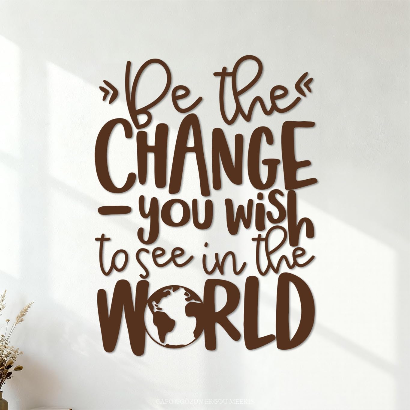 Wall Stickers Be The Change Motivation Quote Words 35x47.3cm Art Decoration Coffee