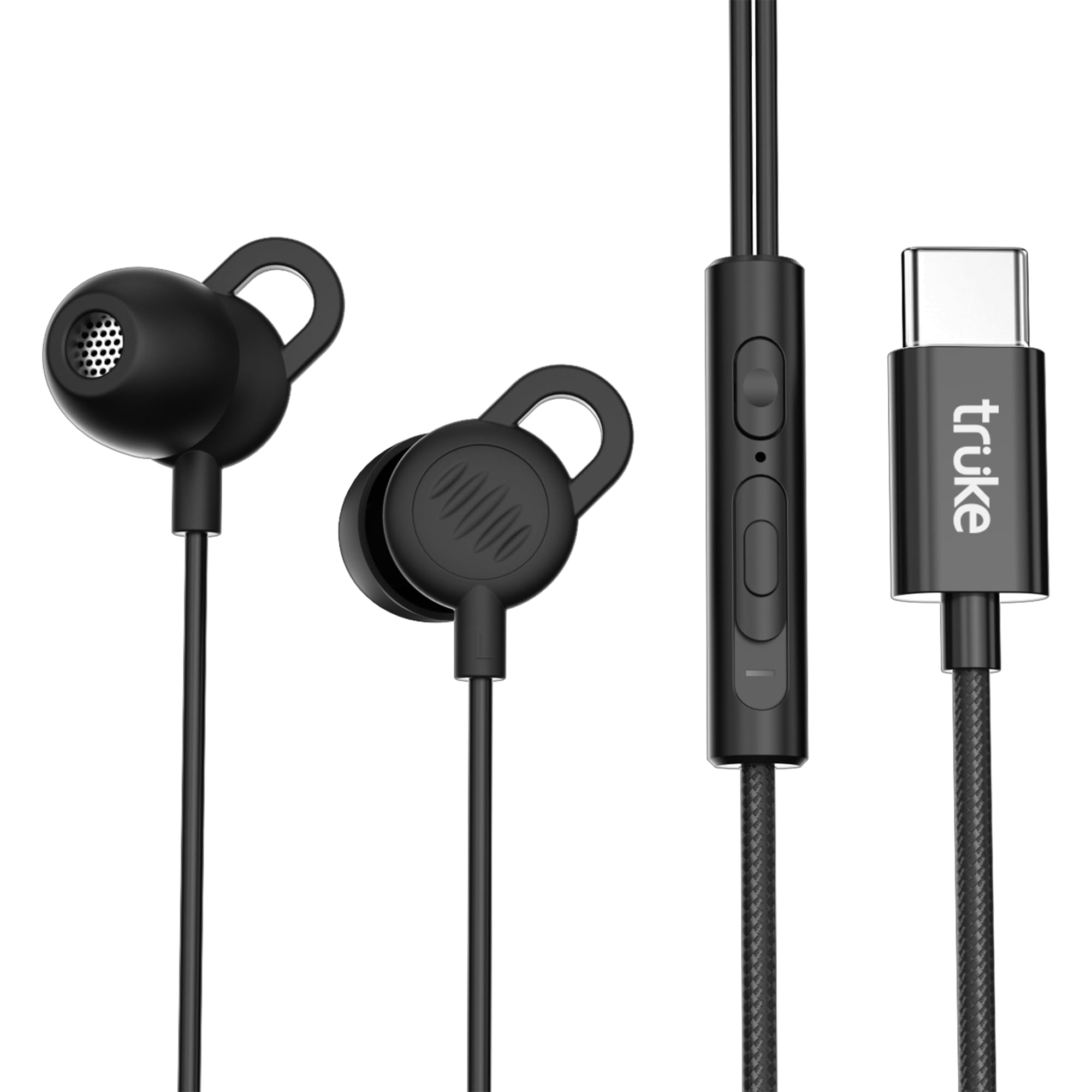truke Bass S2 Sleeping Earphone Designed for Side Sleepers with Soft Silicone, 13mm Driver for Clear Audio, Type-C Jack, Noise-Reducing Fit, Lightweight & Durable TPE Wire for All-Night Comfort-Black-image-38