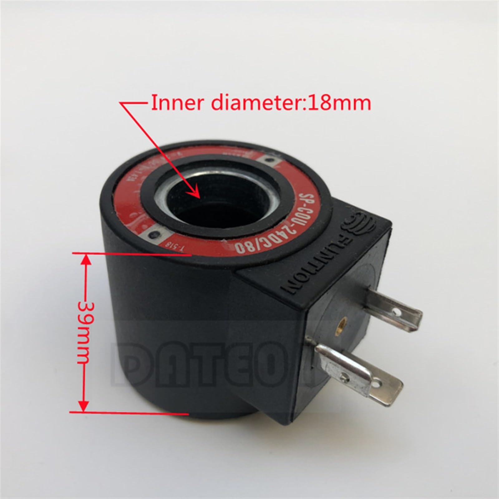 Bobina elettrovalvola Sp-Cou-24dc/80 12dc FUNZIONE Diametro interno 18mm Altezza 39mm (bobina 12V)