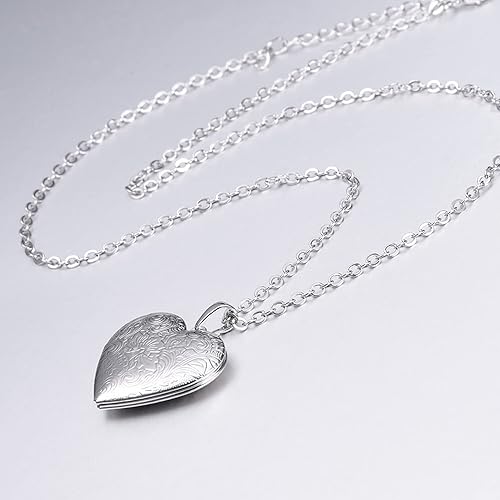 Miniatura 3 de U7 Custom Photo Locket Necklace - Oval & Heart Shaped Locket - GoldSilverRose Gold Personalized Image Necklaces for Women