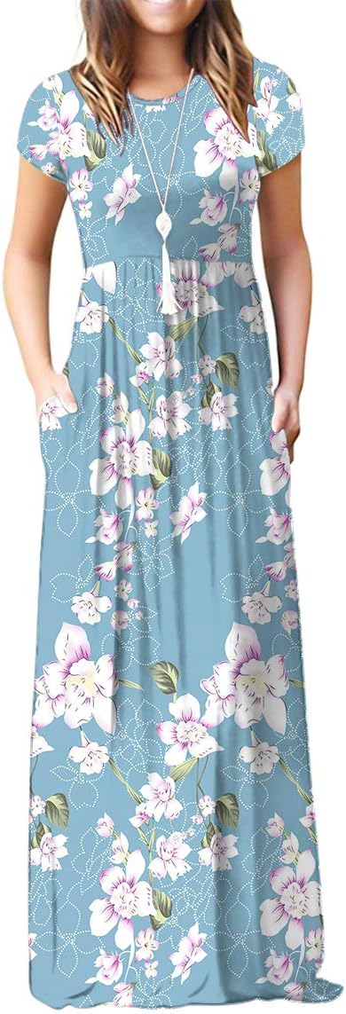 GRECERELLE Women Floral Print Maxi Dress with Pockets