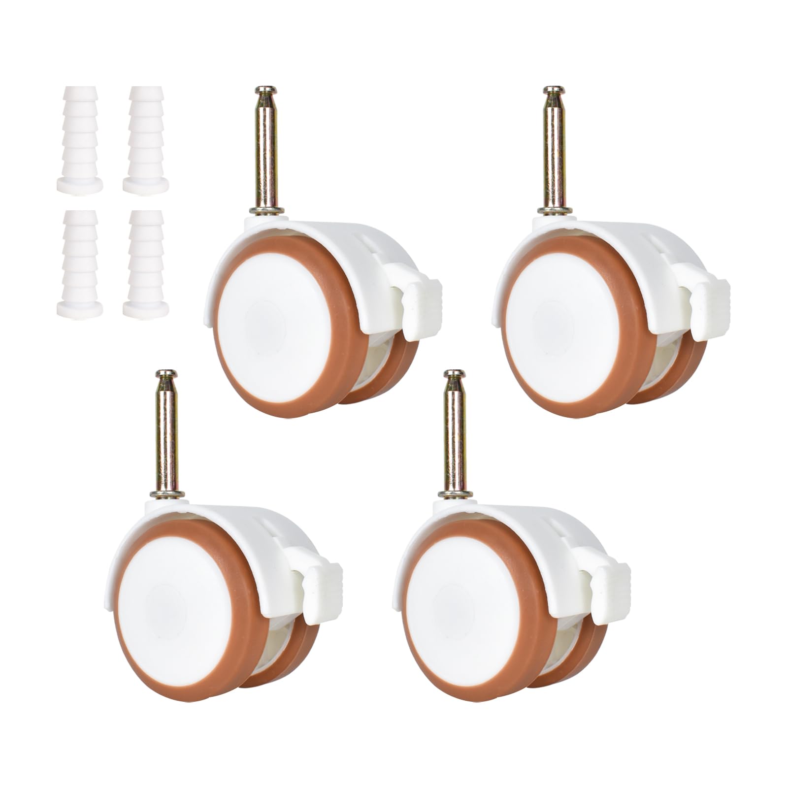 4 Piezas Ruedas para Muebles Infantiles, Cuna Rueda Universal Rueda Giratorias 360°, Silenciosas, con Ruedas Defreno, para Sofás Pequeños, Cuna, Cochecito Bebé, Cochecito Niño